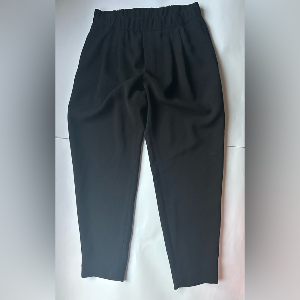 Nili Lotan Cropped Slouchy Acetate Blend Pant Black Trousers Womens Size xs - Picture 2 of 9